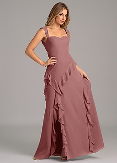Azazie Sloane Bridesmaid Dresses Desert Rose A-Line Sweetheart Neckline Chiffon Dress image3