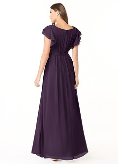 Azazie Daphne Modest Bridesmaid Dresses A-Line Ruffled Chiffon Floor-Length Dress image6