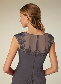 Azazie Libby Mother of the Bride Dresses Steel Grey A-Line Scoop Sequins Chiffon Dress image6