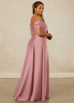 Christian Siriano Bridal for Azazie 1002 Bridesmaid Dresses Dusty Rose A-Line Off the Shoulder Stretch Satin Convertible Dress image16