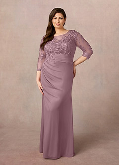 Azazie Fatemah Mother of the Bride Dresses Dusty Rose Mermaid Scoop Lace Lace Dress image7