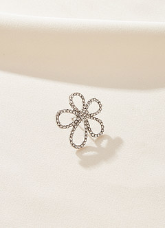 front Rhinestone Flower Stud Earrings
