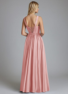 Azazie Delmie Brudtärnklänningar Klä av A-Linje i Stretch Satin Korsett Puderrosa image2