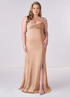 Barbie ♥ Azazie Abiti da Damigella Abito Sirena in Raso Elasticizzato Corsetto Rosa Inglese image6