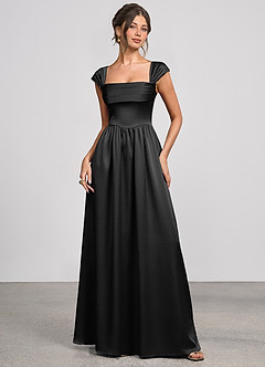 Odette Black Luminous Satin Maxi Dress image4