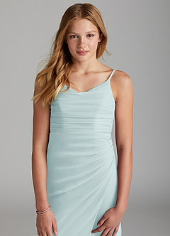 Azazie Deandra Junior Mist Sheath Mesh Dress image6