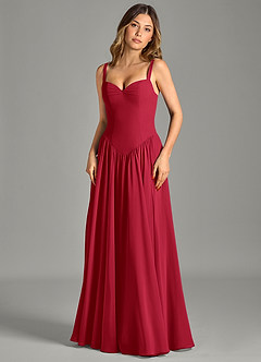 Azazie Evadina Suknie dla druhen Linia A Gorset Szyfon Do ziemi Sukienka image4