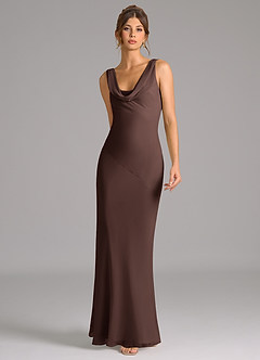 Azazie Rylina Bridesmaid Dresses Ganache Mermaid Pleated Chiffon Dress image4