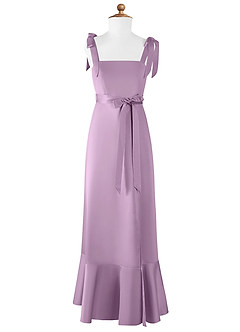 Azazie Barbara Junior Wisteria A-Line Bow Matte Satin Dress image6