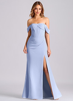 Azazie Joanne Final Sale Ice Mermaid Off the Shoulder Chiffon Dress image1