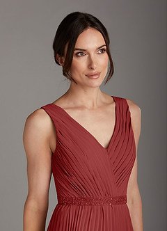 Azazie Kris Mother of the Bride Dresses Rust A-Line Sequins Chiffon Dress image6