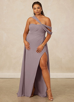Christian Siriano Bridal for Azazie 1014 Bridesmaid Dresses Dusk A-Line Off the Shoulder Chiffon Dress image12