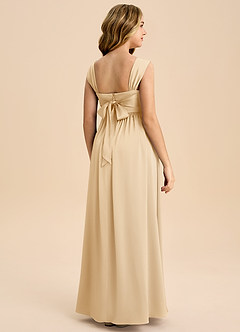 Azazie Hattie Junior Linia A Pofałdowany Satyna elastyczna Długość podłogi Młodsza druhna Sukienka image7