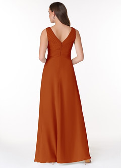 Azazie Flora Bridesmaid Dresses Paprika A-Line Pleated Chiffon Dress image2