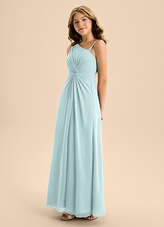 Azazie Brooke Junior Mist A-Line Side Slit Chiffon Dress image6