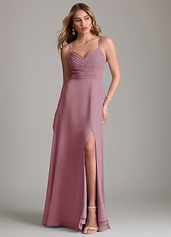 Azazie Terese Bridesmaid Dresses Vintage Mauve A-Line Pleated Chiffon Dress image1