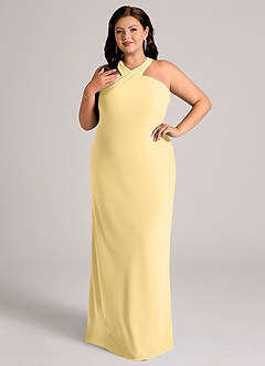 Azazie Doretta Bridesmaid Dresses Butter Mermaid Pleated Chiffon Dress image9