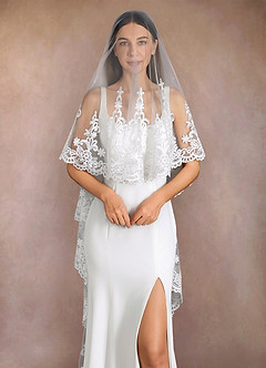 front Velo da valzer in pizzo principessa con fard