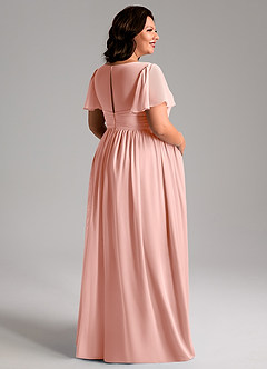 Azazie Verna Maternity Bridesmaid Dresses A-Line V-Neck Ruched Chiffon Floor-Length Dress image8