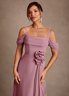 Azazie Amherst Mother of the Bride Dresses Vintage Mauve A-Line Off the Shoulder Chiffon Dress image5