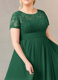 Azazie Annette Kleider für die Brautmutter A-Linie Spitze Chiffon Kleid Dunkelgrün image11