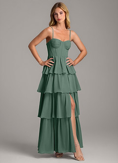 Azazie Alanna Bridesmaid Dresses Sea Moss A-Line Sweetheart Neckline Chiffon Dress image5