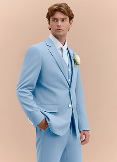 front James Sky Blue Structured Stretch 3-piece suit