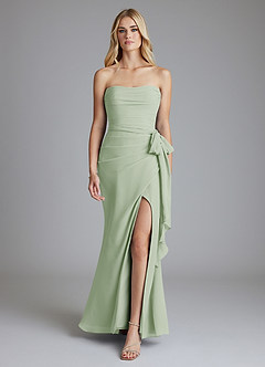 Azazie Solstice Final Sale Dusty Sage Mermaid Strapless Chiffon Convertible Dress image1