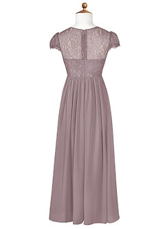 Azazie Delevingne Junior A-Linie Spitze Chiffon Kleid Dämmerung image7
