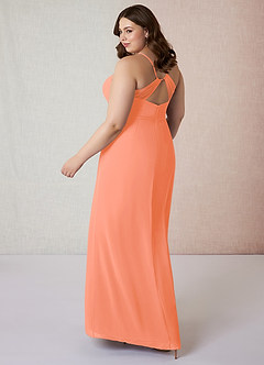 Azazie Blink laatste Uitverkoop Jurk van Chiffon met Kolom V-hals Zonsondergang image9