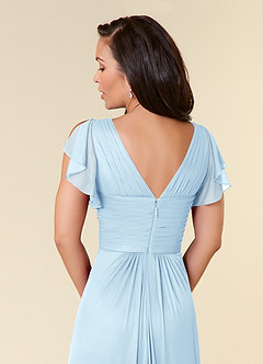 Azazie Reneya Mother of the Bride Dresses Sky Blue A-Line Pleated Mesh Dress image6