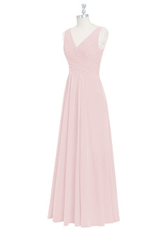 Azazie Flora Abiti da Damigella Abito A-Line in Chiffon Plissettato Rosa Rossore image9