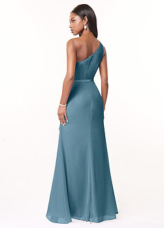 Azazie Liza Jurken voor bruidsmeisjes Jurk van Chiffon met Zeemeermin One-Shoulder Bermuda image4
