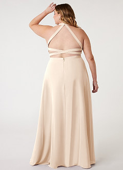 Azazie Clarice Bridesmaid Dresses White Alabaster A-Line Halter Chiffon Dress image9