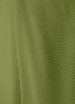 Robe Armée Verte Longueur Midi Froncée à Bretelles Nouées image7