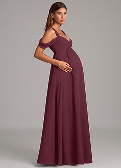 Azazie Rhea Abiti da damigella d'onore premaman Abito A-Line Plissettato Chiffon Floor-Length image6