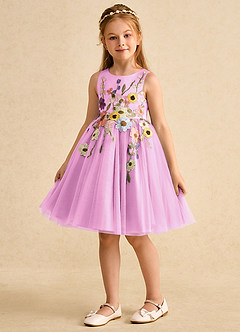 Azazie Prima Flower Girl Dresses Candy Pink A-Line Bow Tulle Dress image5
