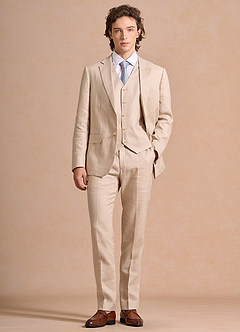 Harrison Tan 100% Linen 3-Piece Suit