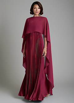 Azazie Micah Brautjungfernkleider Wandelbar A-Linie Korsett Stretch-Satin Kleid Burgunderrot image1