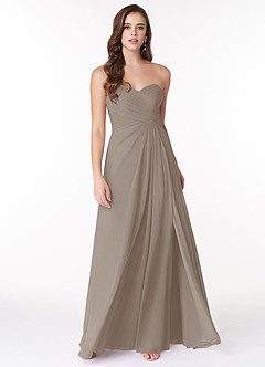 Azazie Arabella Allure Abiti da Damigella Abito Convertibile A-Line in Chiffon Scollo a Cuore Taupe image4