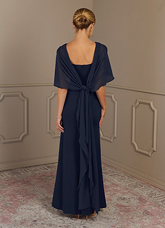 Azazie Dion Mother of the Bride Dresses Dark Navy Sheath Scoop Stretch Crepe Dress image12