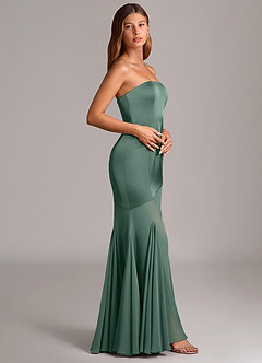 Azazie Uma Bridesmaid Dresses Eucalyptus Mermaid Strapless Chiffon Convertible Dress image4