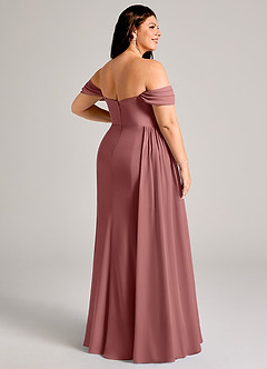 Azazie Amyra Bridesmaid Dresses Amethyst Sheath Off the Shoulder Chiffon Convertible Dress image14