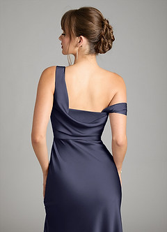 Azazie Madelyn Bridesmaid Dresses Stormy Mermaid One Shoulder Stretch Satin Convertible Dress image7