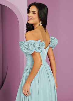 Barbie ♥ Azazie Bridesmaid Dresses Mist A-Line Off the Shoulder Chiffon Convertible Dress image20