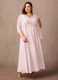Azazie Devana vestidos de madre de la novia Vestido de Rosa Rubor de Gasa de Corte En A con Lentejuela image5