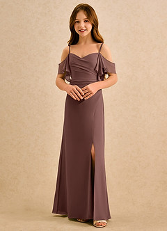 Azazie Pippy Girls Formal Sukienki dla dziewczynek sypiących kwiaty Linia A Dekolt w kształcie serca Szyfon Długość podłogi Sukienka image4