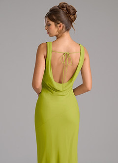 Azazie Rylina Bridesmaid Dresses Lemongrass Mermaid Pleated Chiffon Dress image2