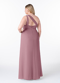 Azazie Maive Bridesmaid Dresses Vintage Mauve Sheath Pleated Ruffle Chiffon Dress image8
