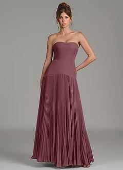 Azazie Yuliana Bridesmaid Dresses Sangria A-Line Strapless Chiffon Dress image1
